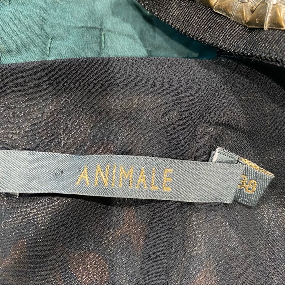 Animale Brazil Silk Slip Mini Dress Animal Print Beads Low Back Lined Medium 38 - Picture 9 of 10